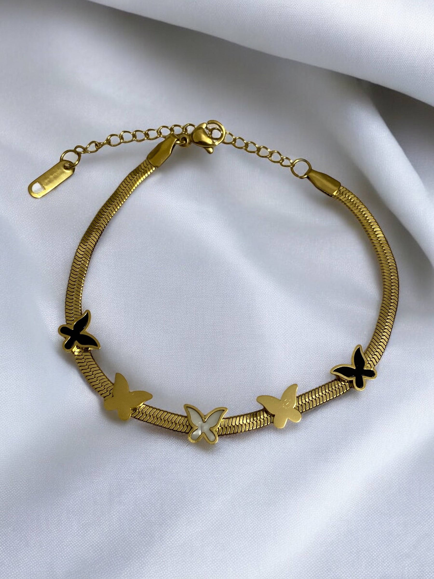 Elegant Anti-Tarnish Butterfly Charm Bracelet